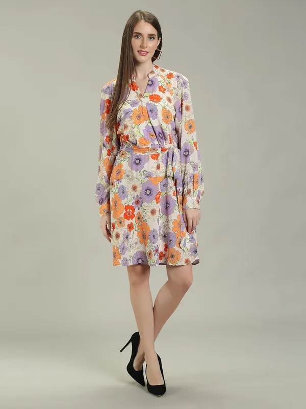 Multicolour_Shiffon_One_Piece_Midi_Dress_For_Women