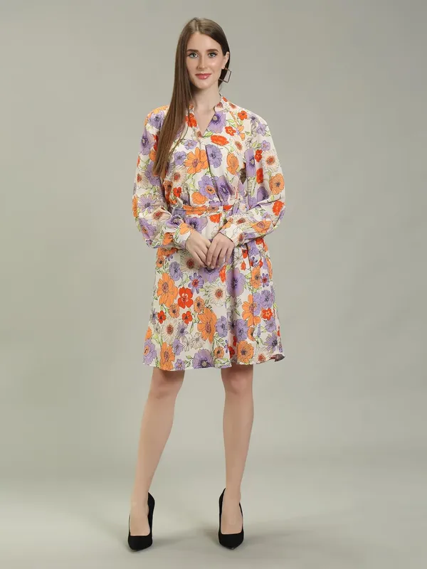 Multicolour_Shiffon_One_Piece_Midi_Dress_For_Women