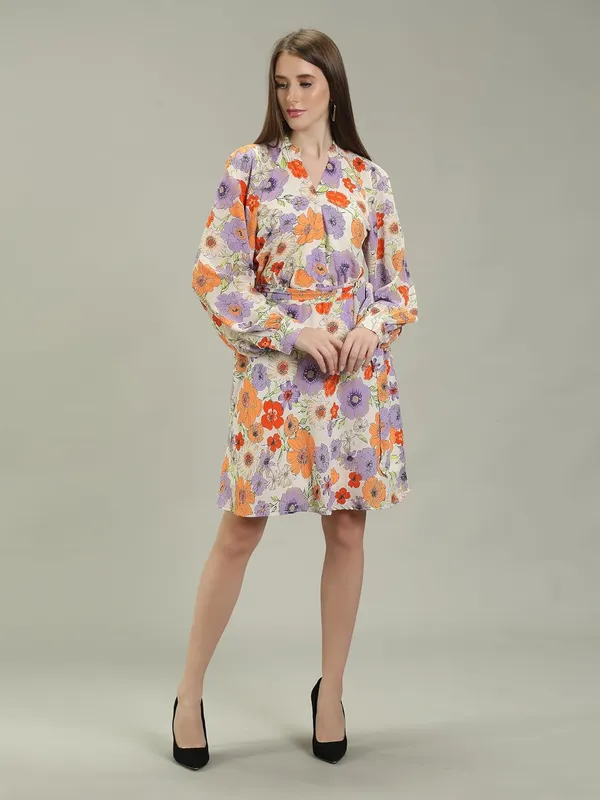 Multicolour_Shiffon_One_Piece_Midi_Dress_For_Women