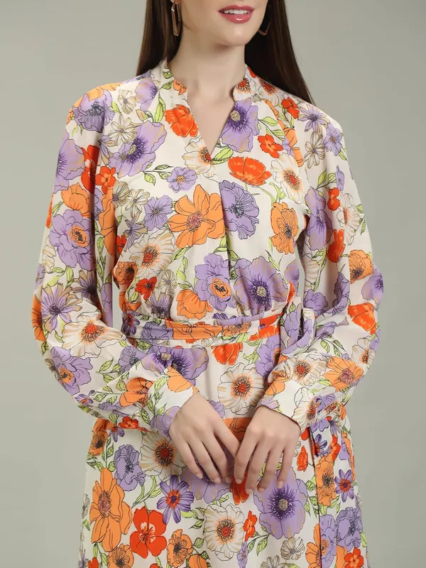 Multicolour_Shiffon_One_Piece_Midi_Dress_For_Women