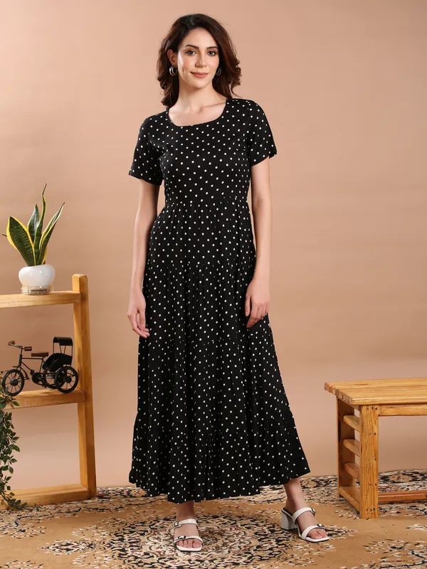 Black_&_White_Polka_Midi_Dress_For_Women