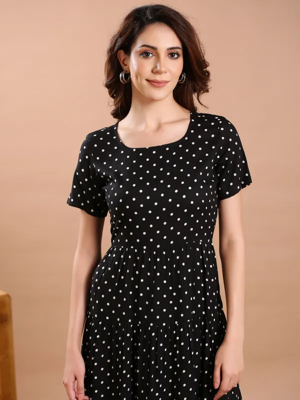 Black_&_White_Polka_Midi_Dress_For_Women