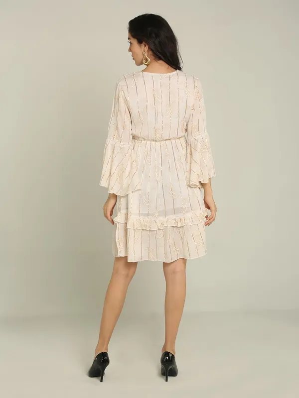 White_Lurex_One_Piece_Midi_Dress_For_Women