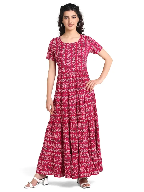 Pink_Rayon_One_Piece_Midi_Dress_For_Women