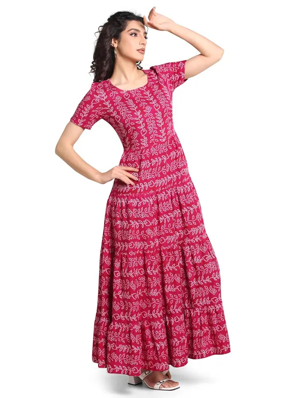 Pink_Rayon_One_Piece_Midi_Dress_For_Women