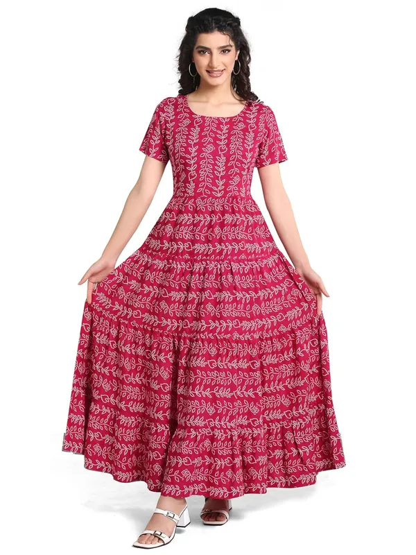 Pink_Rayon_One_Piece_Midi_Dress_For_Women
