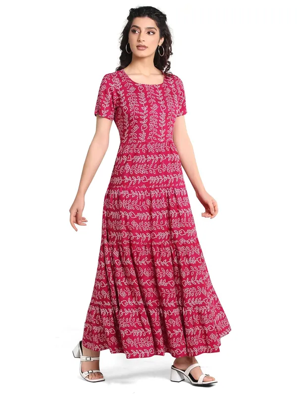 Pink_Rayon_One_Piece_Midi_Dress_For_Women