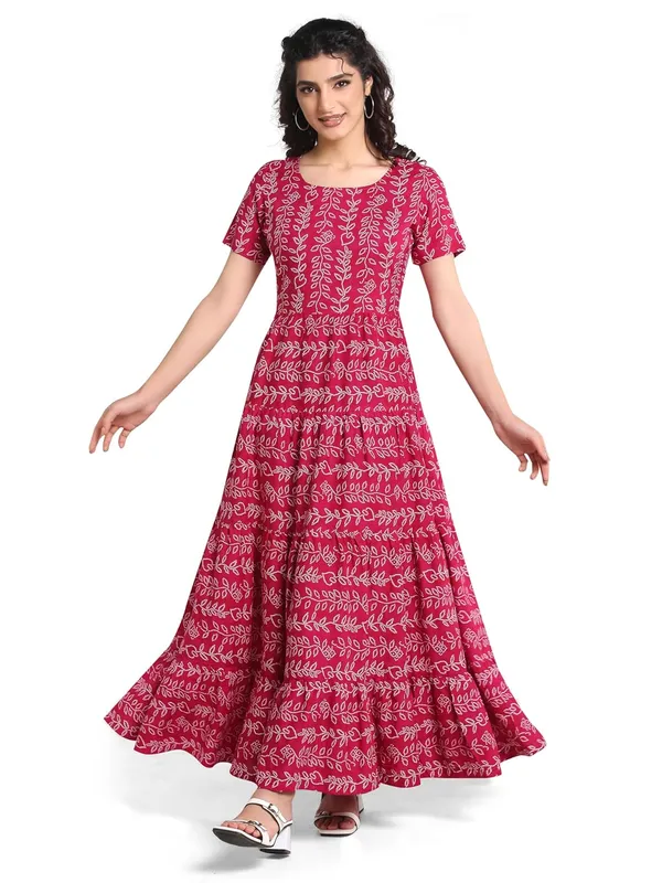 Pink_Rayon_One_Piece_Midi_Dress_For_Women
