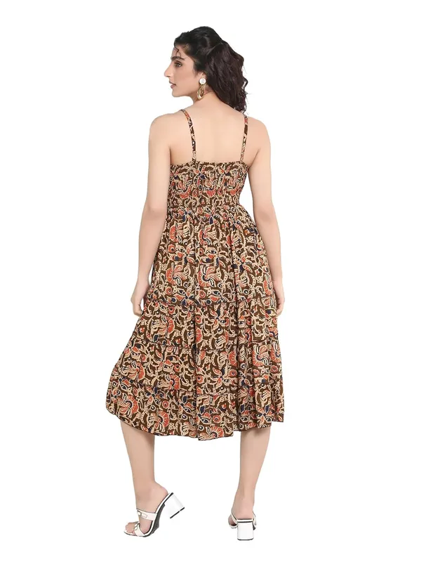 Rust_Kalmakari_Rayon_One_Piece_Midi_Dress_For_Women