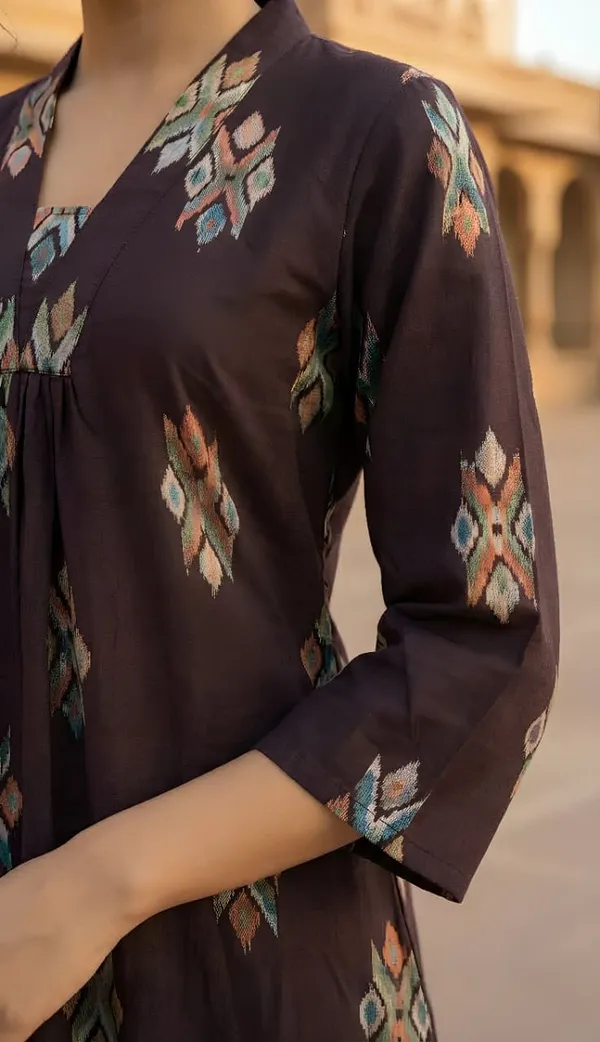 Dark_Brown_Rayon_kurti_Set_