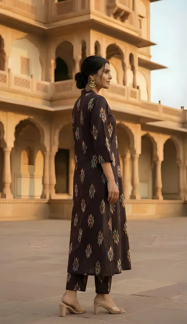 Dark_Brown_Rayon_kurti_Set_