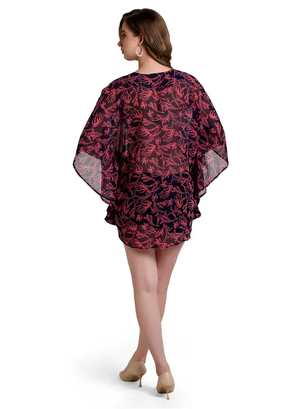Dark_Pink_&_Black_Kaftan_Dress_For_Women