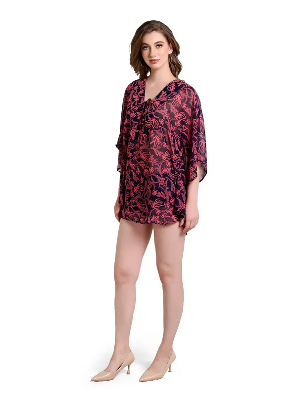 Dark_Pink_&_Black_Kaftan_Dress_For_Women