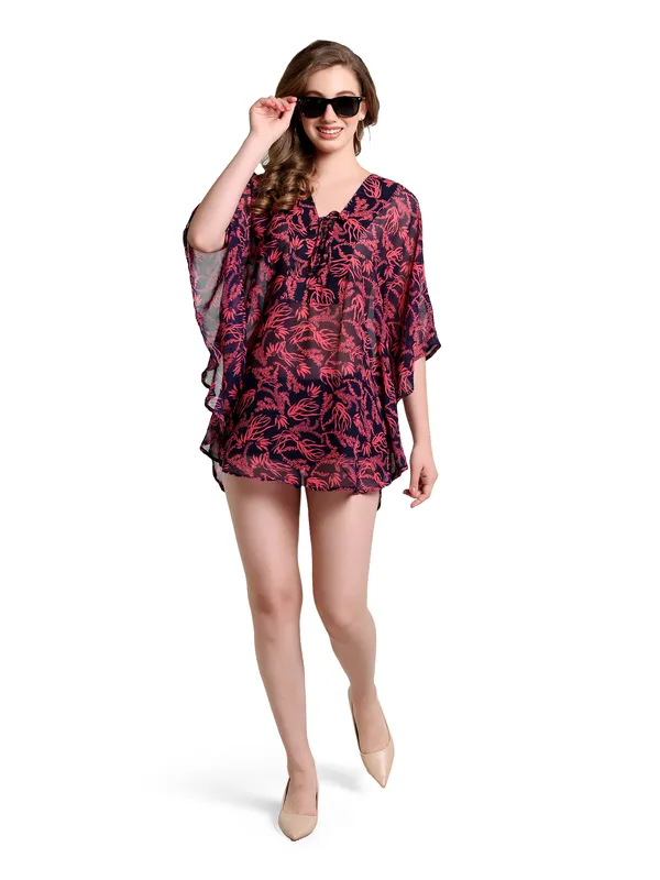 Dark_Pink_&_Black_Kaftan_Dress_For_Women