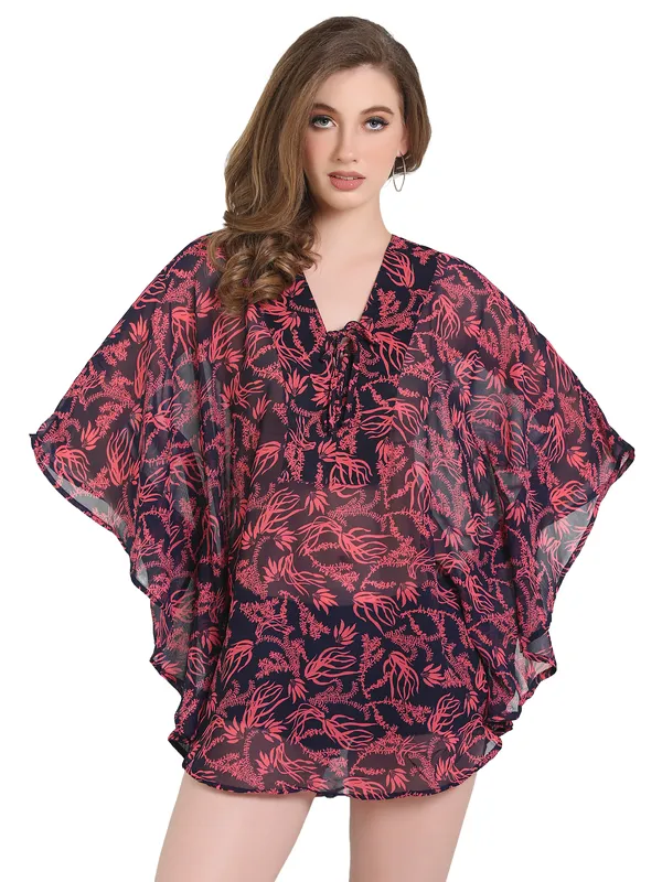 Dark_Pink_&_Black_Kaftan_Dress_For_Women