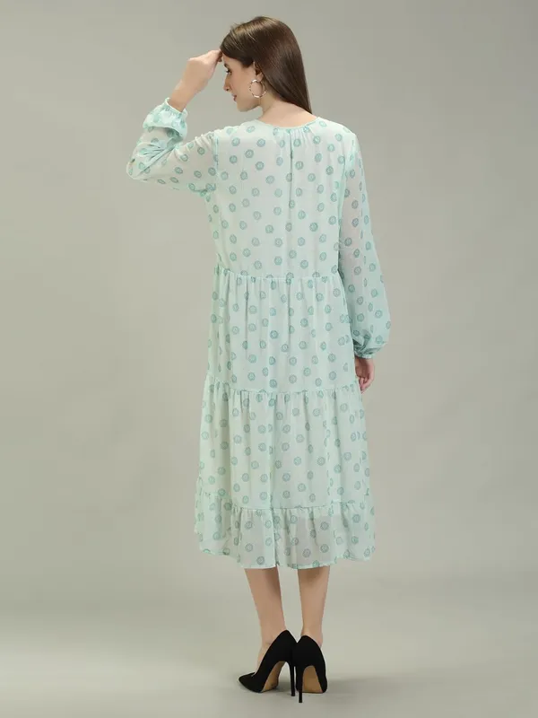 Ice-Blue_Polyester_One_Piece_Midi_Dress_For_Women