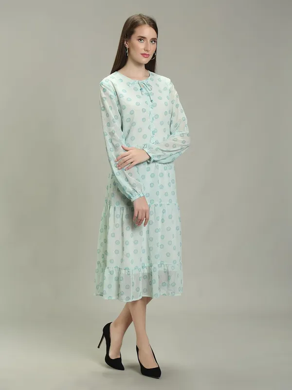 Ice-Blue_Polyester_One_Piece_Midi_Dress_For_Women