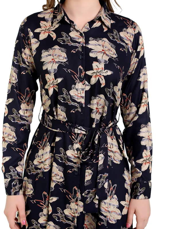 Navy_Blue_Floral_Reyon_Long_One_Piece_Midi_Dress_For_Women