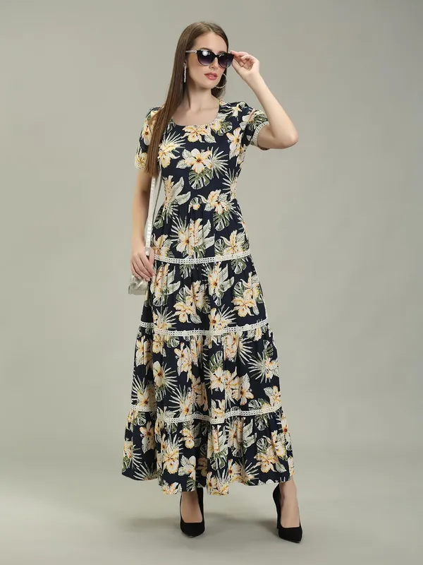 Navy_Blue_Cotton_One_Piece_Maxi_Midi_Dress_For_Women