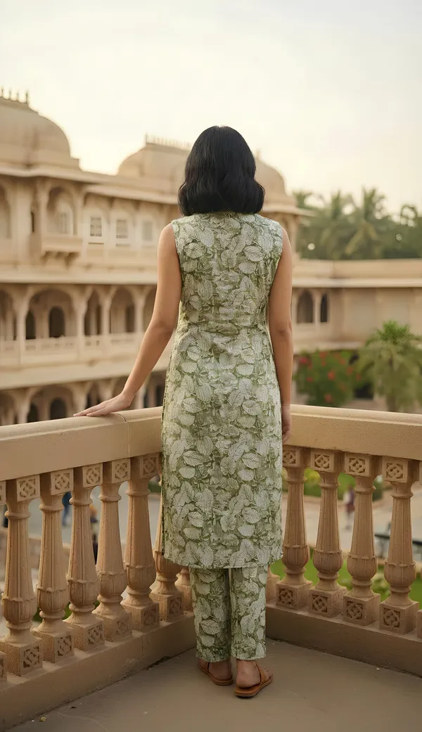 Pastel_Green_Sleeveless_Kurti-Set