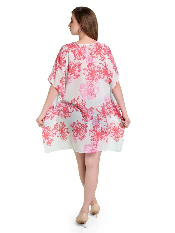 Pink_&_Red_Floral_Kaftan_Dress_For_Women
