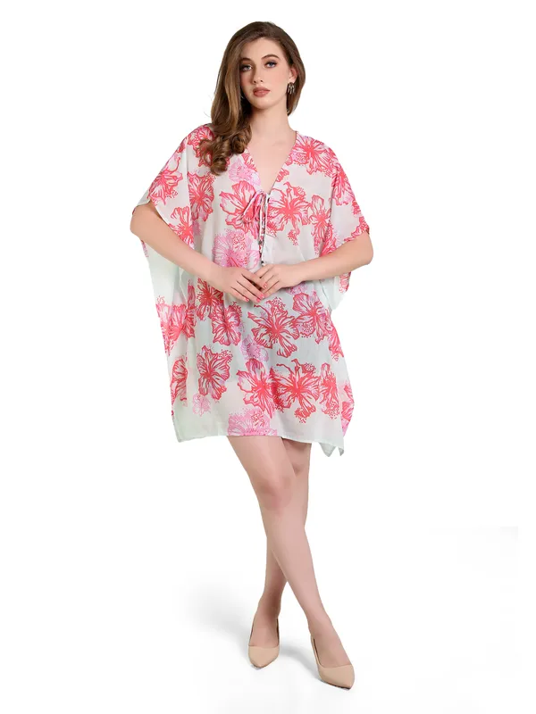 Pink_&_Red_Floral_Kaftan_Dress_For_Women
