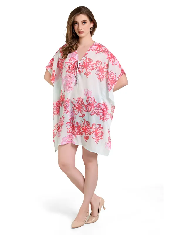 Pink_&_Red_Floral_Kaftan_Dress_For_Women