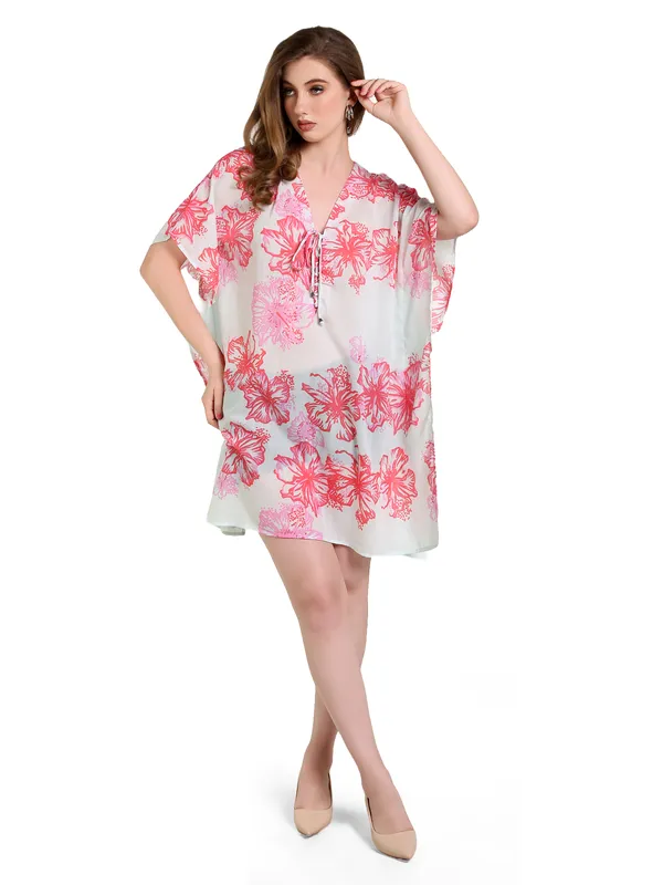 Pink_&_Red_Floral_Kaftan_Dress_For_Women