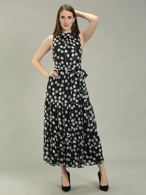 Black_Dotted_Shiffon_One_Piece_Maxi_Midi_Dress_For_Women