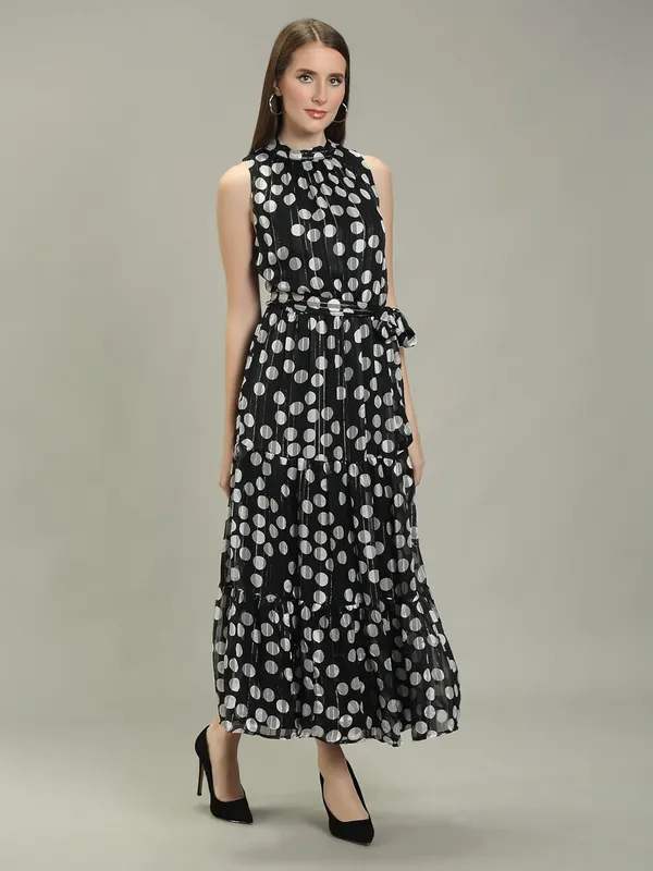 Black_Dotted_Shiffon_One_Piece_Maxi_Midi_Dress_For_Women