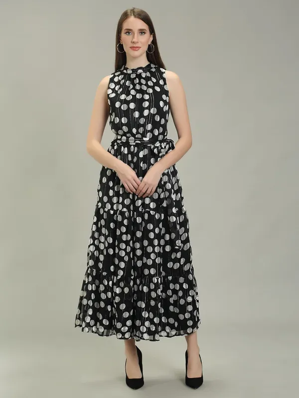 Black_Dotted_Shiffon_One_Piece_Maxi_Midi_Dress_For_Women
