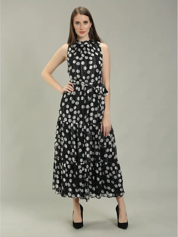Black_Dotted_Shiffon_One_Piece_Maxi_Midi_Dress_For_Women