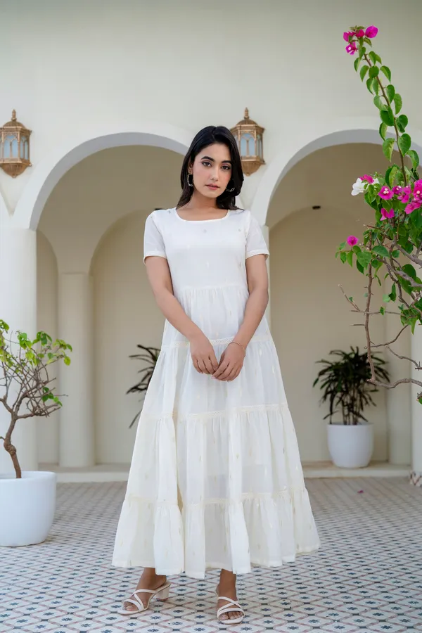 White_Ankle_Length_Mal_Cotton_Gown_For_Woman