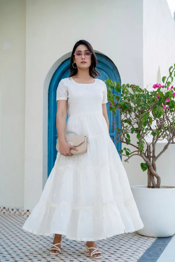 White_Ankle_Length_Mal_Cotton_Gown_For_Woman