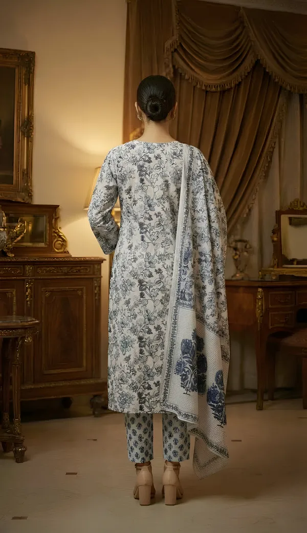 White_Printed_Kurti-Set_With_Duppata