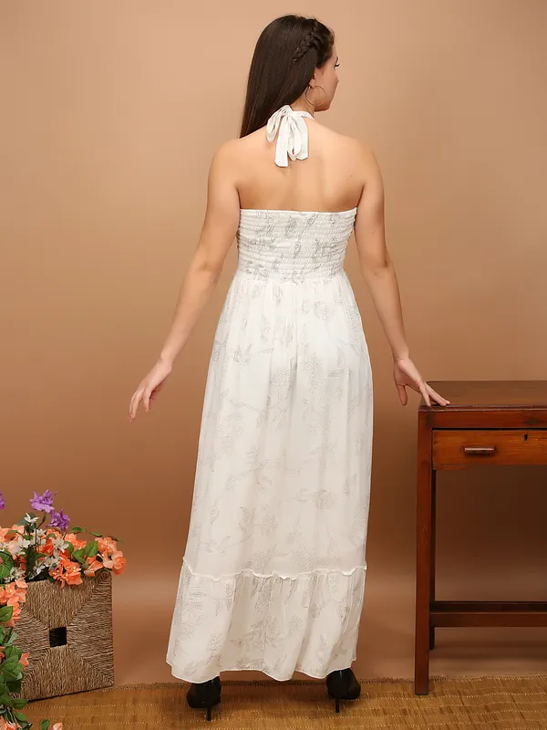 White_Rayon_Halter_Neck_Midi_Dress_For_Women