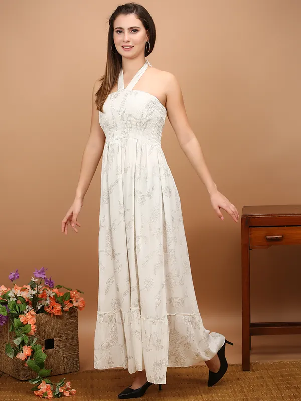 White_Rayon_Halter_Neck_Midi_Dress_For_Women