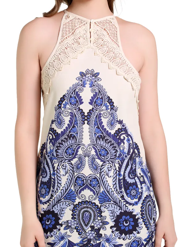 White_&_Blue_Tunic_Dress_For_Women