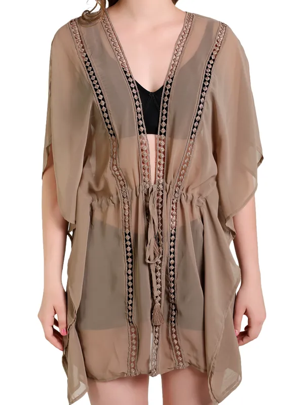 Shrug_Style_Knee_Length_Kaftan_Dress_For_Women