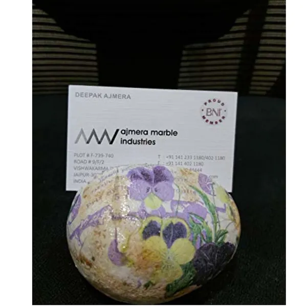 Floral_Natural_Stone_Handmade_Designer_Business_Card_Holder
