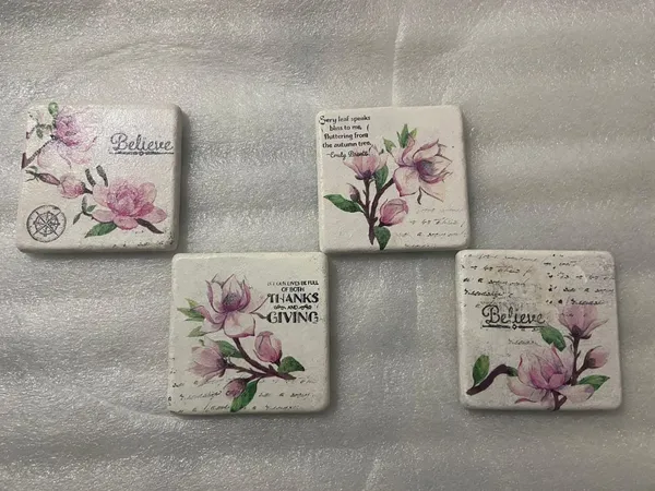 _Coasters_??Leaf_&_Flower_Design_Handcrafted_Marble_Natural_Stone_Table,_Glass_and_Tea/Coffee_Coasters_(Set_of_4)