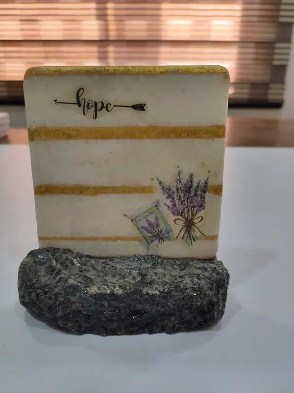 _Marble_4"_decorative_plate_with_Granite_rock_stand