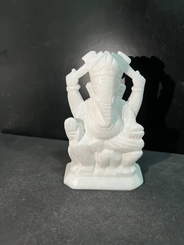 5_inch_White_Marble_Ganesh_Idol/Murti_Right_Trunk_for_Home_Temple_and_Gifting(Size_-5")