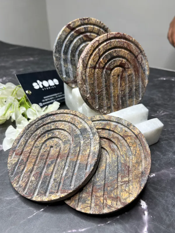 Rainforest_Brown_Coaster_Set_Of_4_In_Size_Of_4_inch
