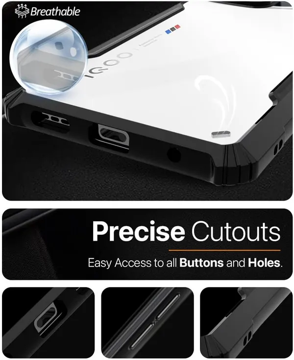 Back_Case_Cover_For_Iqoo_13_5g_Slim_Anti_Yellow_Protective_Shock_Proof_Bumper_Hybrid_Pc_With_Tpu_Frame_Transparent_Clear