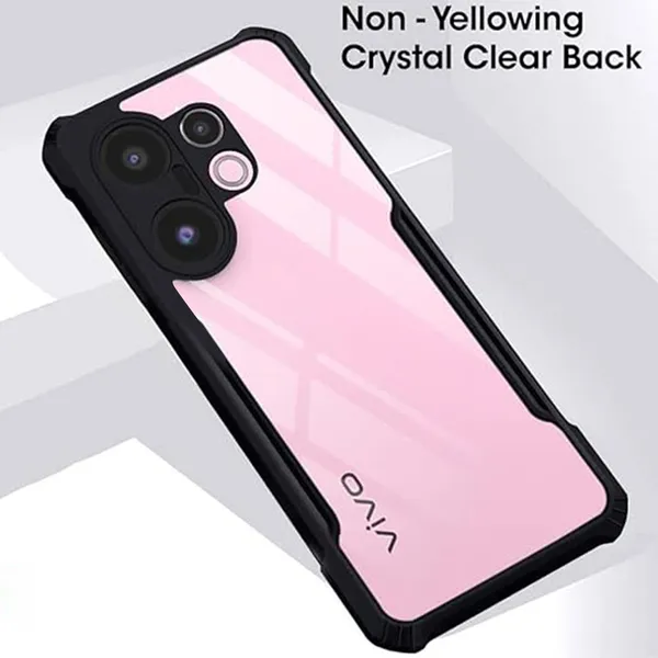 Back_Case_Cover_For_Vivo_X200fe_5g_Slim_Anti_Yellow_Protective_Shock_Proof_Bumper_Hybrid_Pc_With_Tpu_Frame_Transparent_Clear
