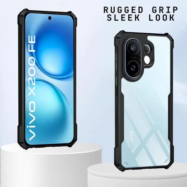 Back_Case_Cover_For_Vivo_X200fe_5g_Slim_Anti_Yellow_Protective_Shock_Proof_Bumper_Hybrid_Pc_With_Tpu_Frame_Transparent_Clear