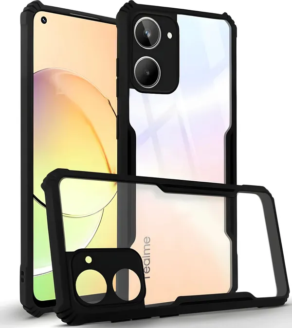 Back_Case_Cover_For_Realme_10_4g_Slim_Anti_Yellow_Protective_Shock_Proof_Bumper_Hybrid_Pc_With_Tpu_Frame_Transparent_Clear