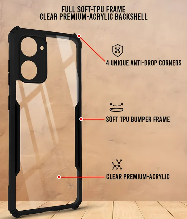 Back_Case_Cover_For_Realme_10_4g_Slim_Anti_Yellow_Protective_Shock_Proof_Bumper_Hybrid_Pc_With_Tpu_Frame_Transparent_Clear