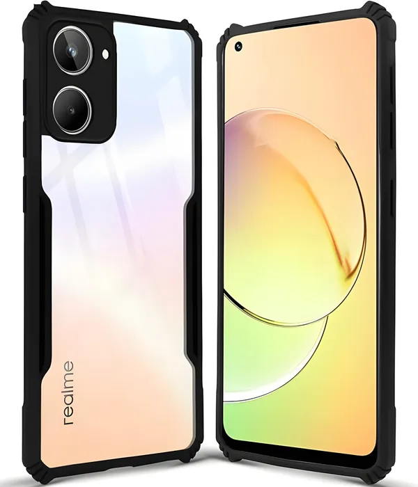 Back_Case_Cover_For_Realme_10_4g_Slim_Anti_Yellow_Protective_Shock_Proof_Bumper_Hybrid_Pc_With_Tpu_Frame_Transparent_Clear